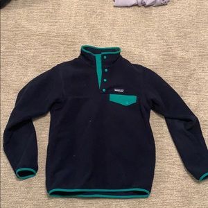navy and green patagonia
